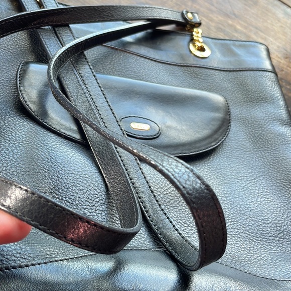 BALLY Vintage Leather Chain Strap Bucket Bag / Petite Tote, Black & Gold - Picture 9 of 17